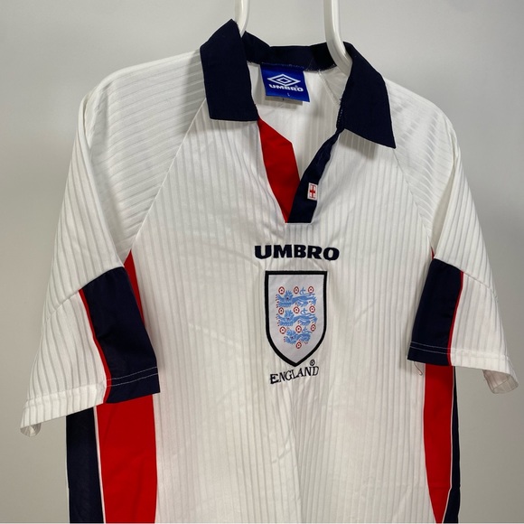 Original Umbro England Football Shirt 1998 Home Rare White Large - Picture 10 of 16
